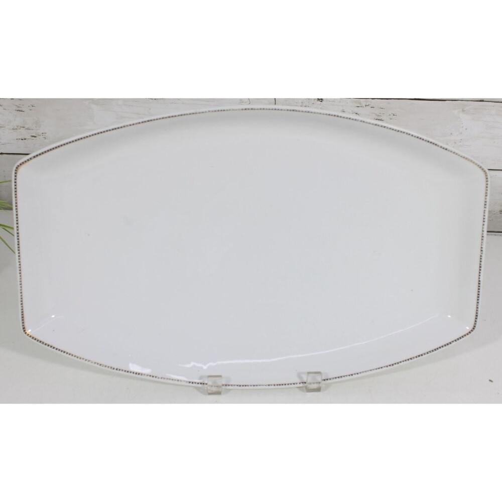 Krautheim Selb Bavaria Large Serving Platter 16" White with Gold Trim 1920's
